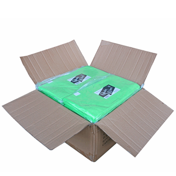 box of green microfibre cloths