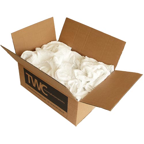 5kg box of white terry towel grade 2